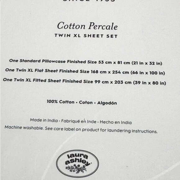 NEW 3pc Laura Ashley TWIN XL Sheet Set Pink TRAILING BOWS Coquette Ribbon DORM - Picture 4 of 4